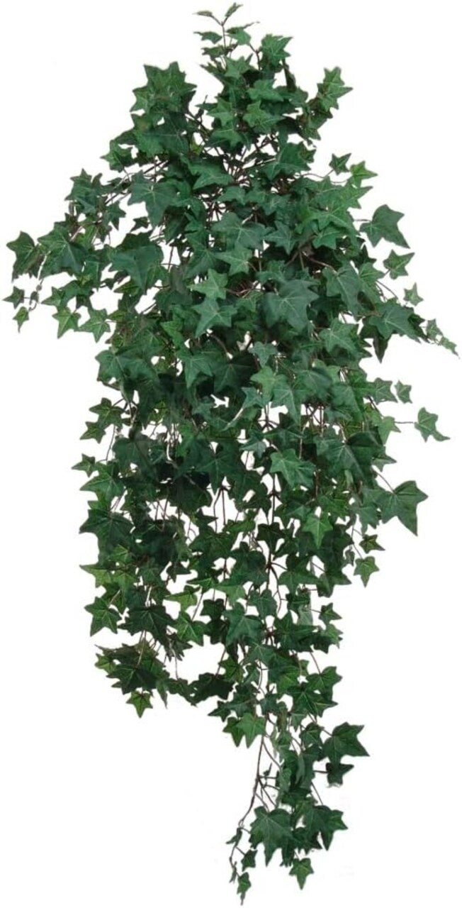 Lush 38" Green & White Ivy Artificial Plant - Hanging Décor with 701 Needlepoint Leaves for Home, Events & Weddings